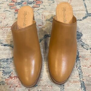 Madewell Tan Leather Mules six 7.5 New In Box!